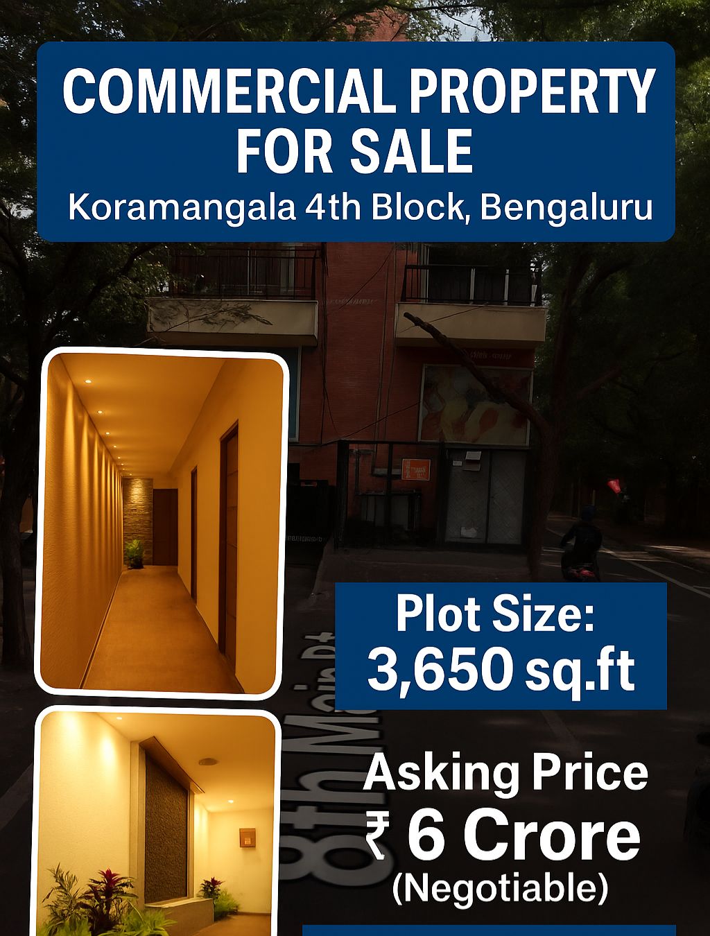 *property id 5137*  🆔 *Commercial Property for Sale – Koramangala 4th Block, Bengaluru*